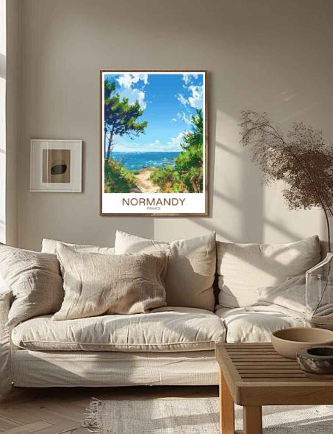Normandy France Travel Poster Coastal Landscape Wall Art Historic French Countryside Print Vintage Travel Artwork - Image 2