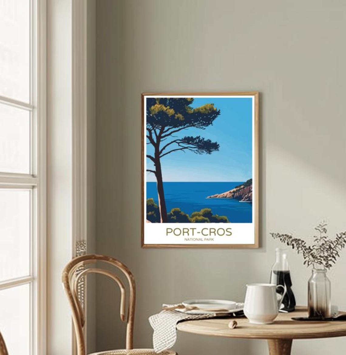 National Park Of Port Cros Travel Poster Scenic French Coastal Landscape Nature Wall Art Mediterranean Island Decor - Image 2
