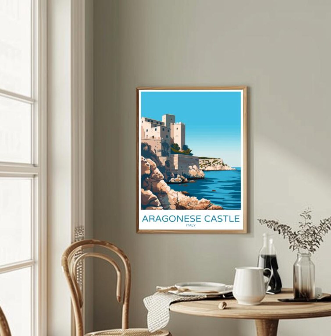 Aragonese Castle Ischia Italy Seaside Fortress Travel Poster - Image 2