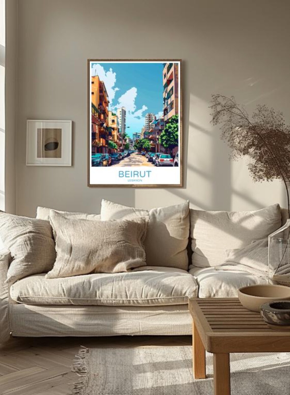 Beirut Lebanon City Street Vintage Travel Illustration Poster - Image 3