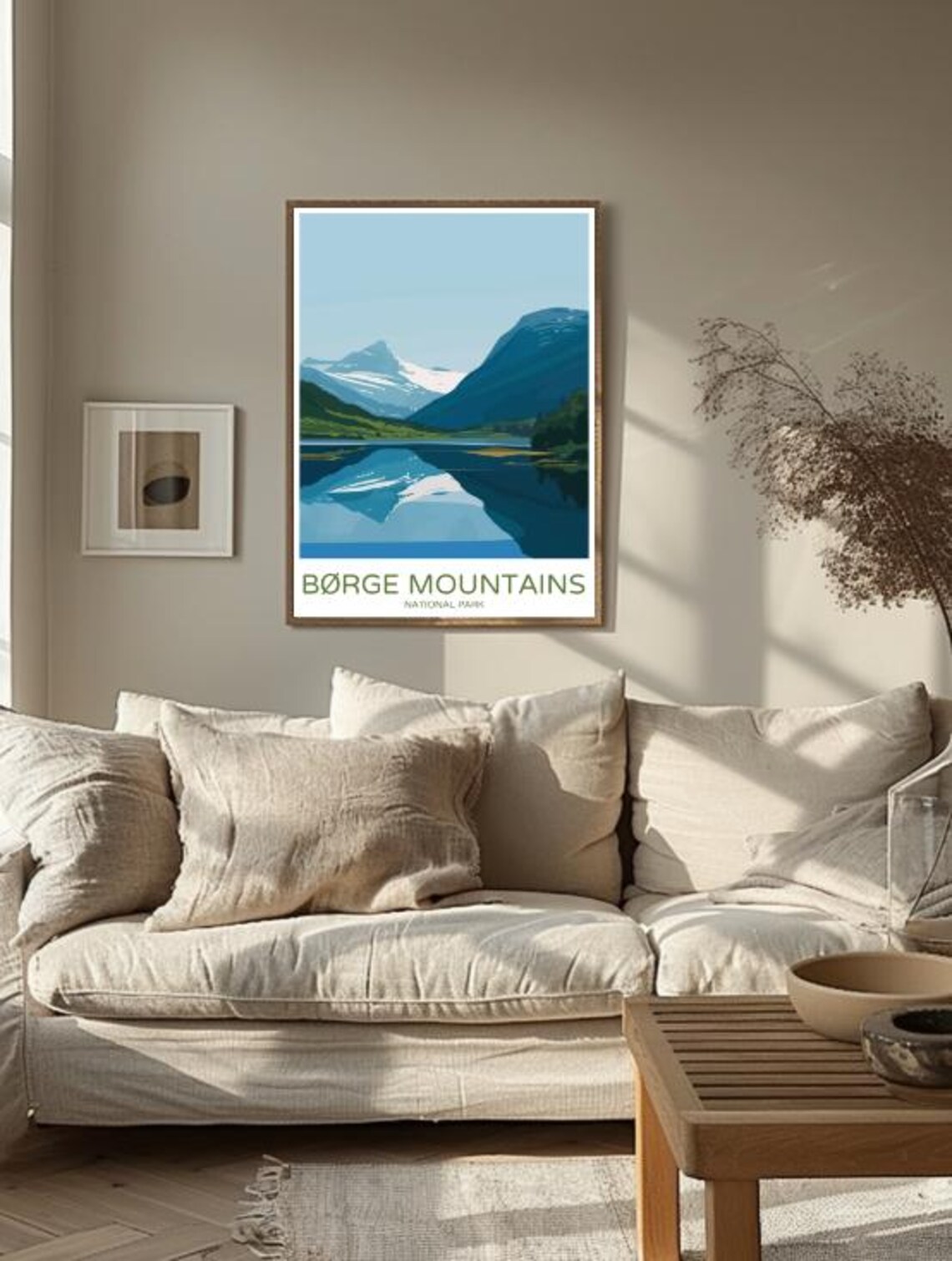 Børge Mountains National Park Norway Snowy Peak Travel Poster - Image 3