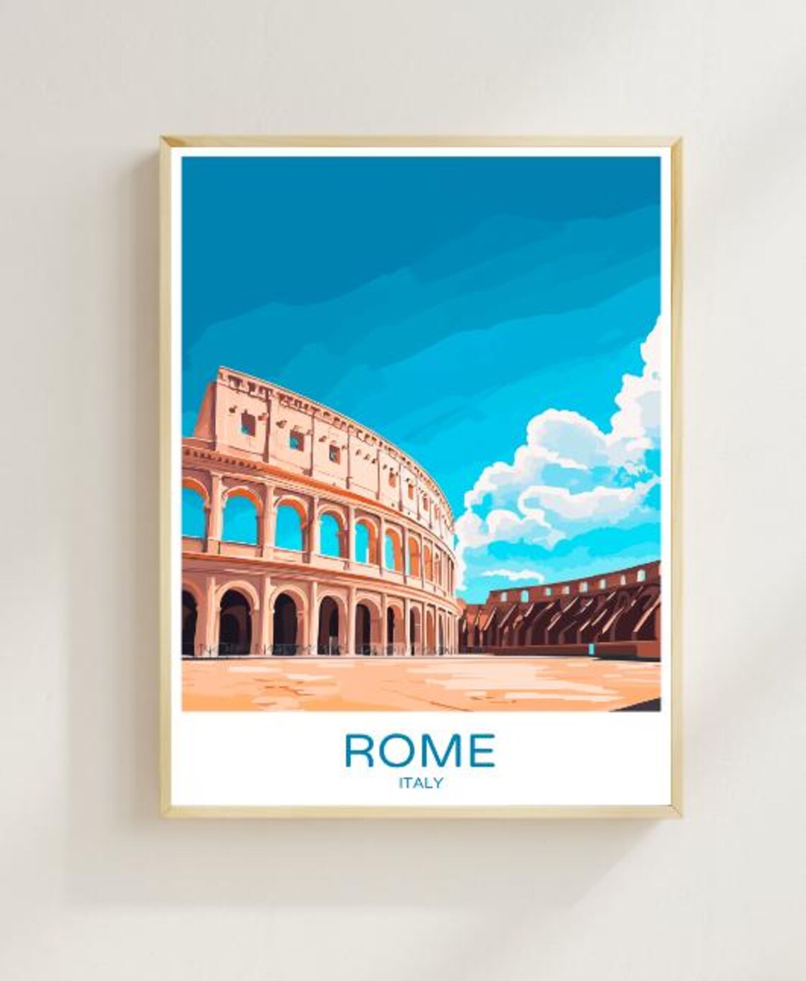 Rome Italy Colosseum Ancient Roman Arena Iconic Landmark Poster
