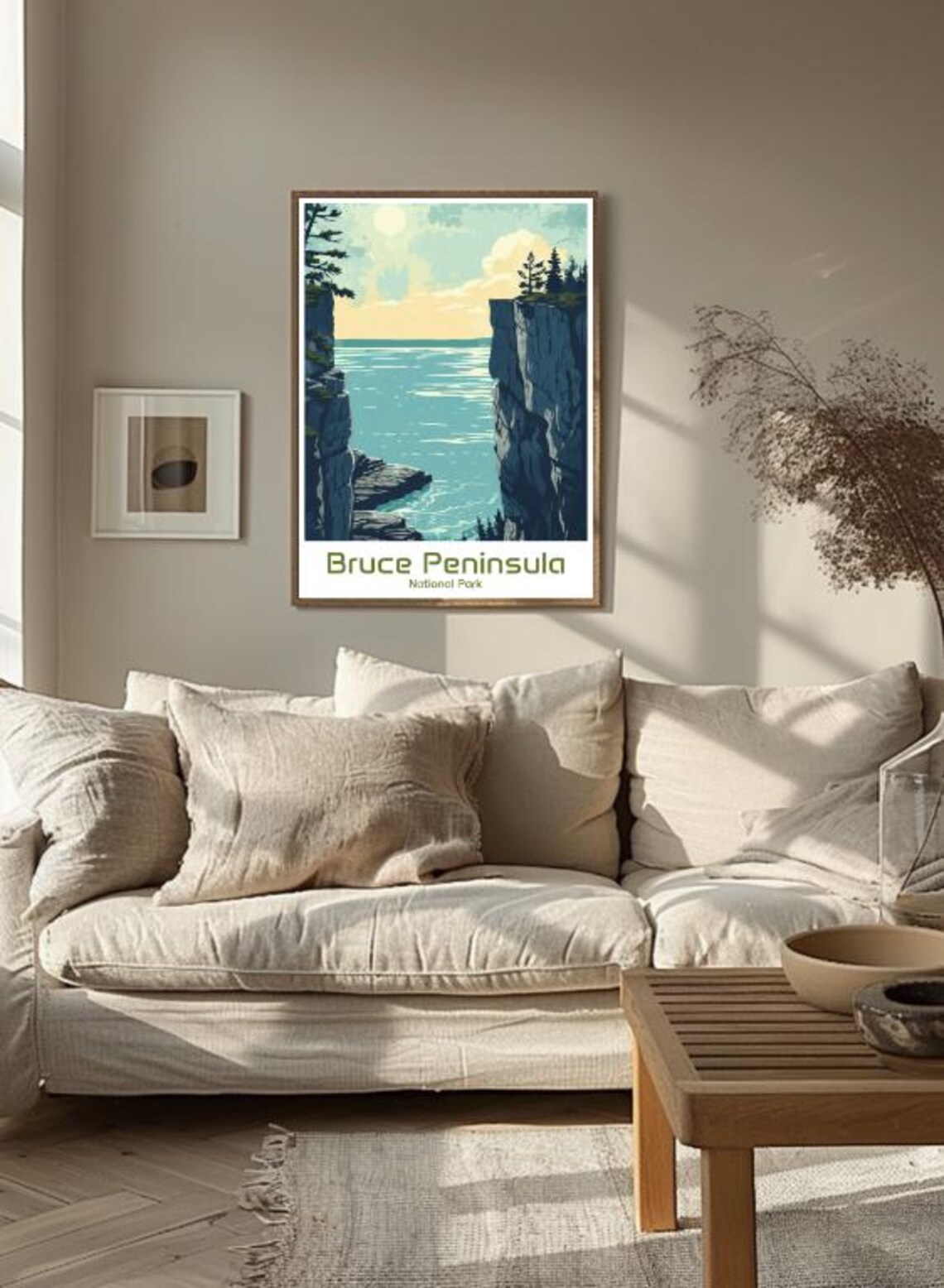 Bruce Peninsula National Park Travel Poster Cliff Overlook Lake View Art - Image 3