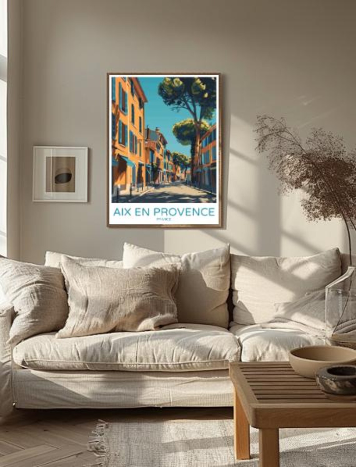 Aix En Provence France Ochre Street Cours Mirabeau Travel Poster - Image 2
