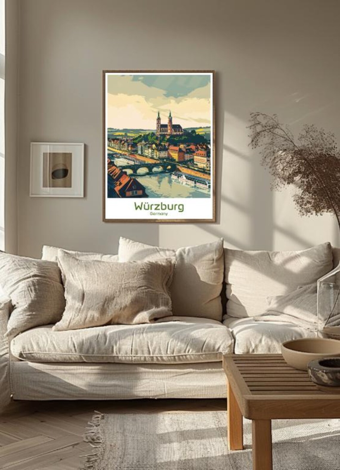 Würzburg Germany Old Town Bridge Cathedral Travel Art Poster - Image 3