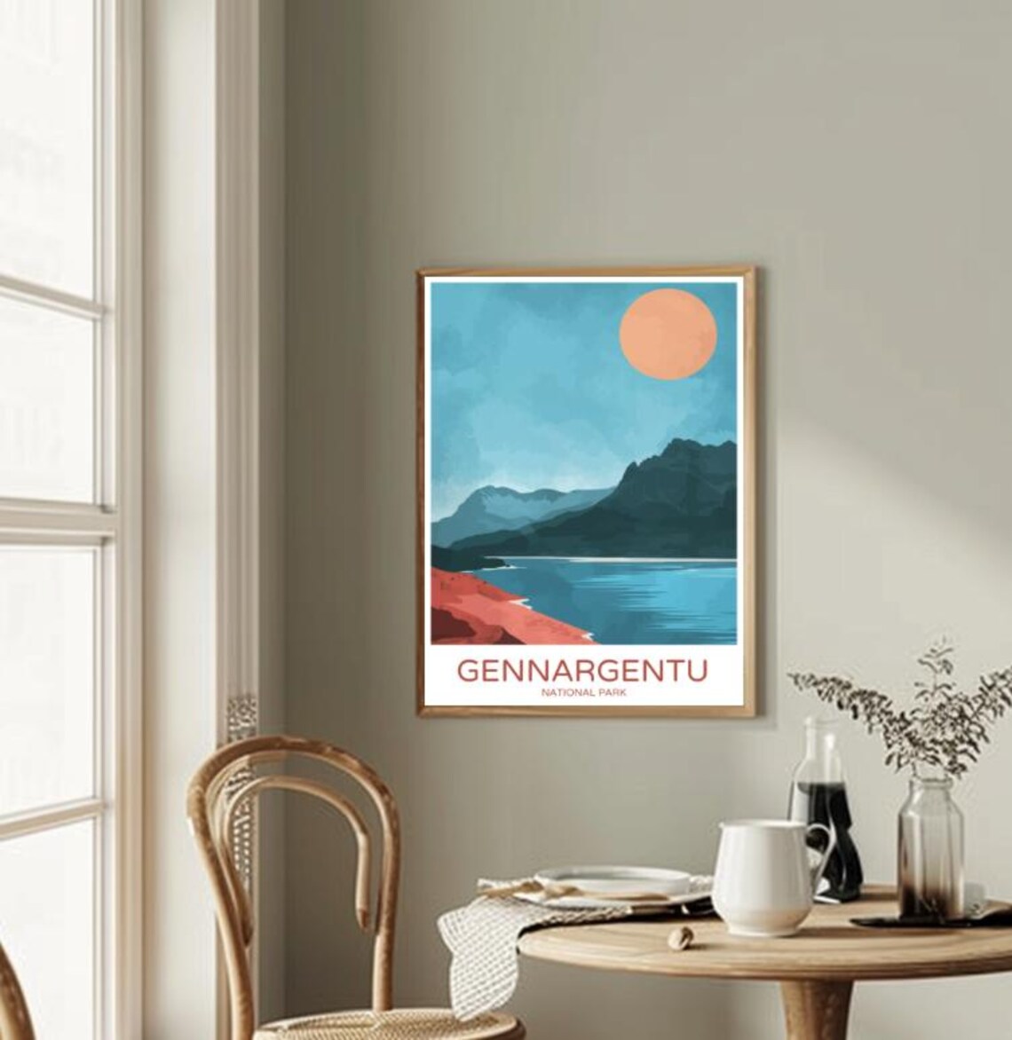 Gennargentu National Park Italy Sardinia Mountain Lake Travel Poster - Image 2