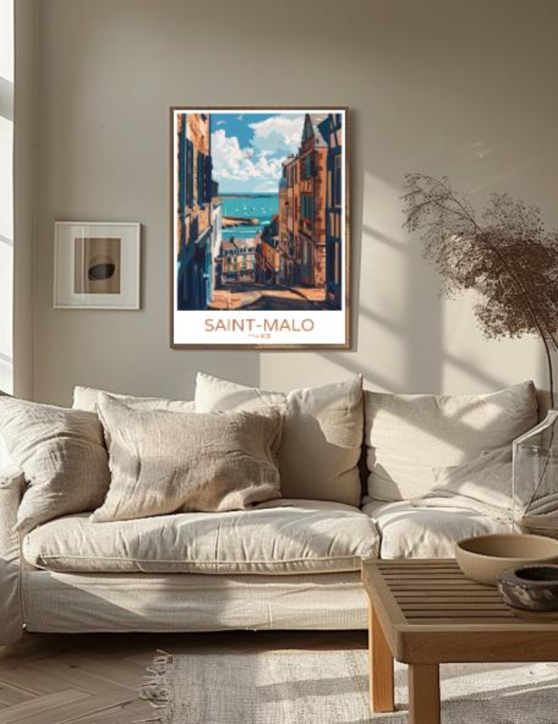Saint-Malo France Old Town Street Down to the Harbor Travel Poster - Image 2