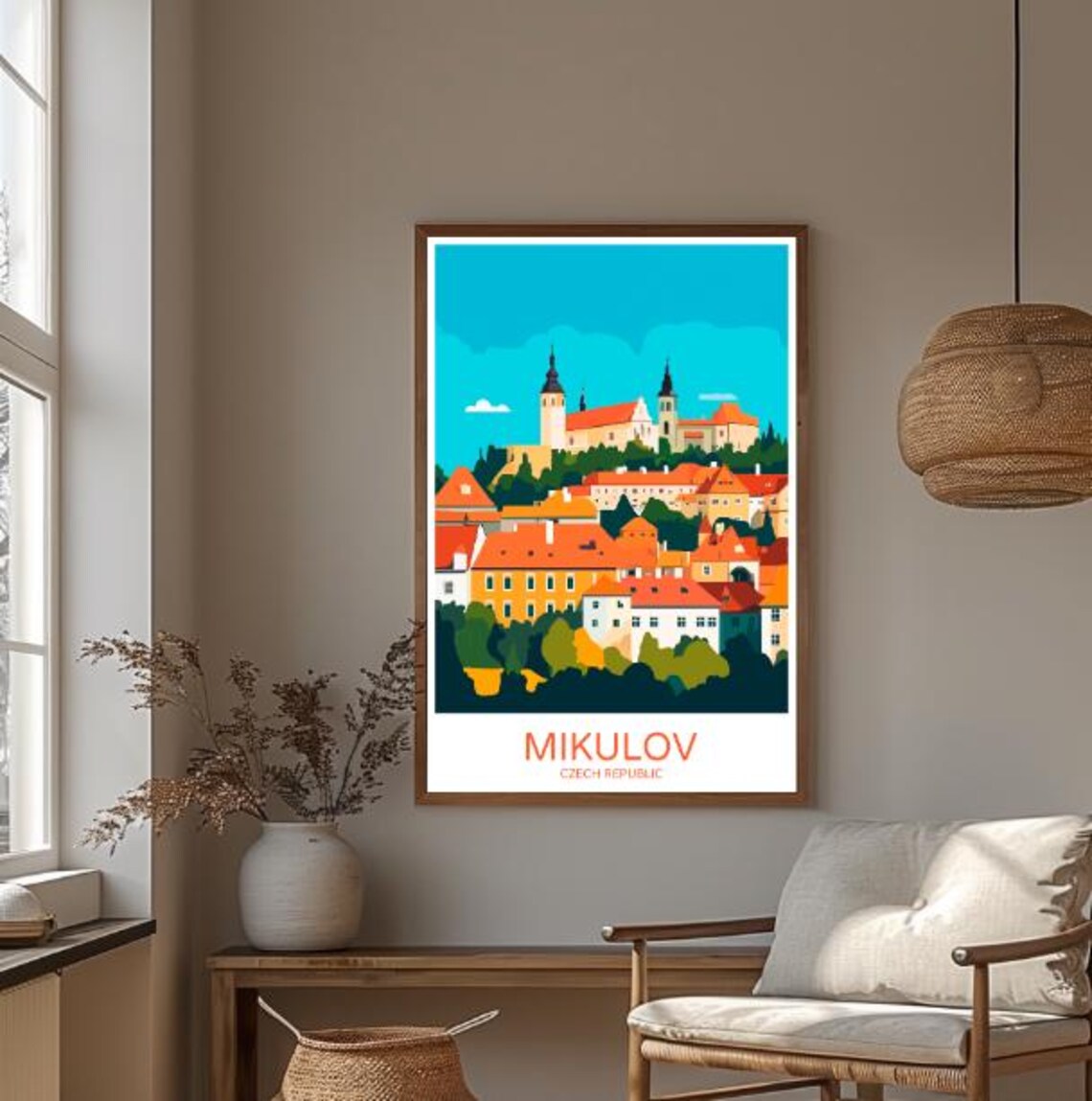Mikulov Czech Republic Historic Castle Hill Old European Town Poster - Image 3