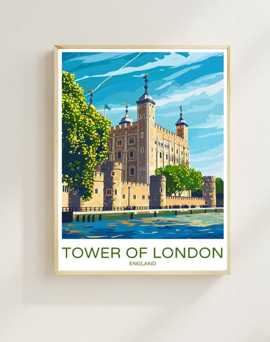 Tower Of London Travel Poster Historic Landmark Wall Art Of Englands Iconic Fortress England Travel Print Home Decor Gift