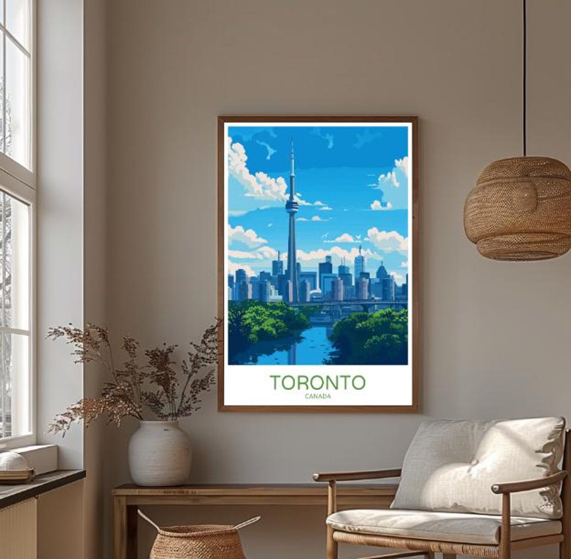 Toronto Canada CN Tower Downtown Skyline Vintage Travel Poster - Image 3