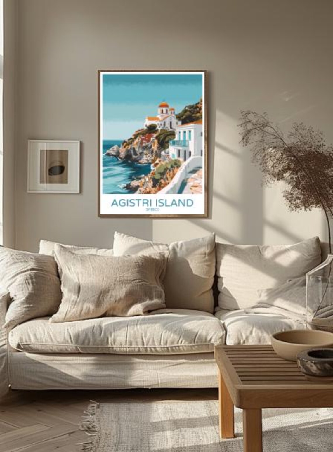 Agistri Island Greece Cliffside Church Aegean Sea Travel Poster - Image 2