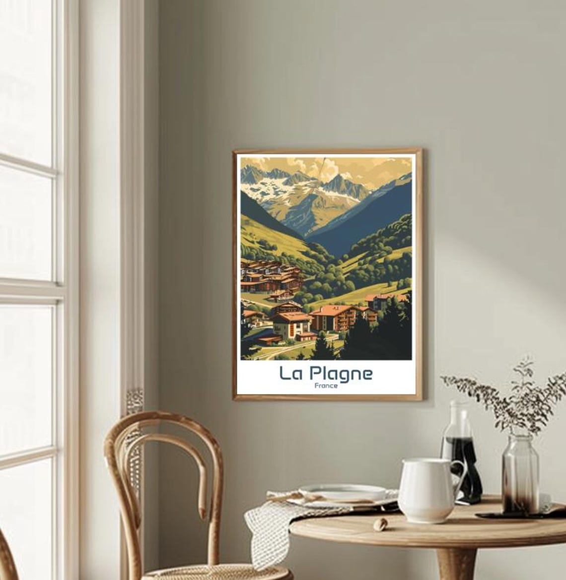 La Plagne Travel Poster Stunning French Alps Ski Resort Wall Art Snowy Mountain Landscape Print Winter Sports Decor France Travel Gift - Image 2