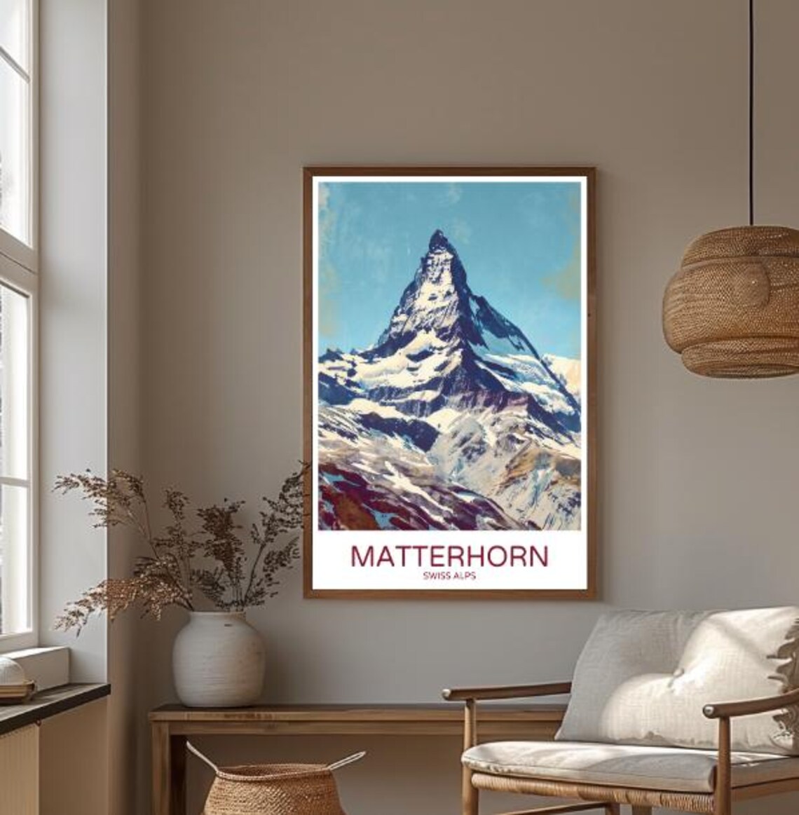 Matterhorn Swiss Alps Iconic Pyramid Peak Alpine Travel Poster - Image 3