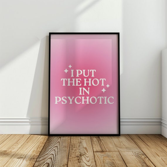 Trendy Retro Aesthetic Motivational Quote Print Pink Aura Poster