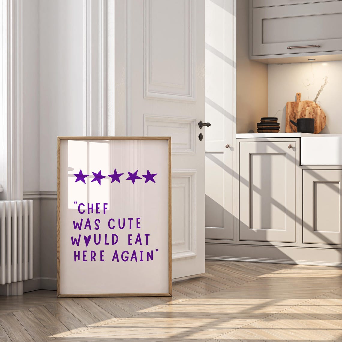 Purple Chef Was Cute Funny Five Star Kitchen Review Quote Poster - Image 2