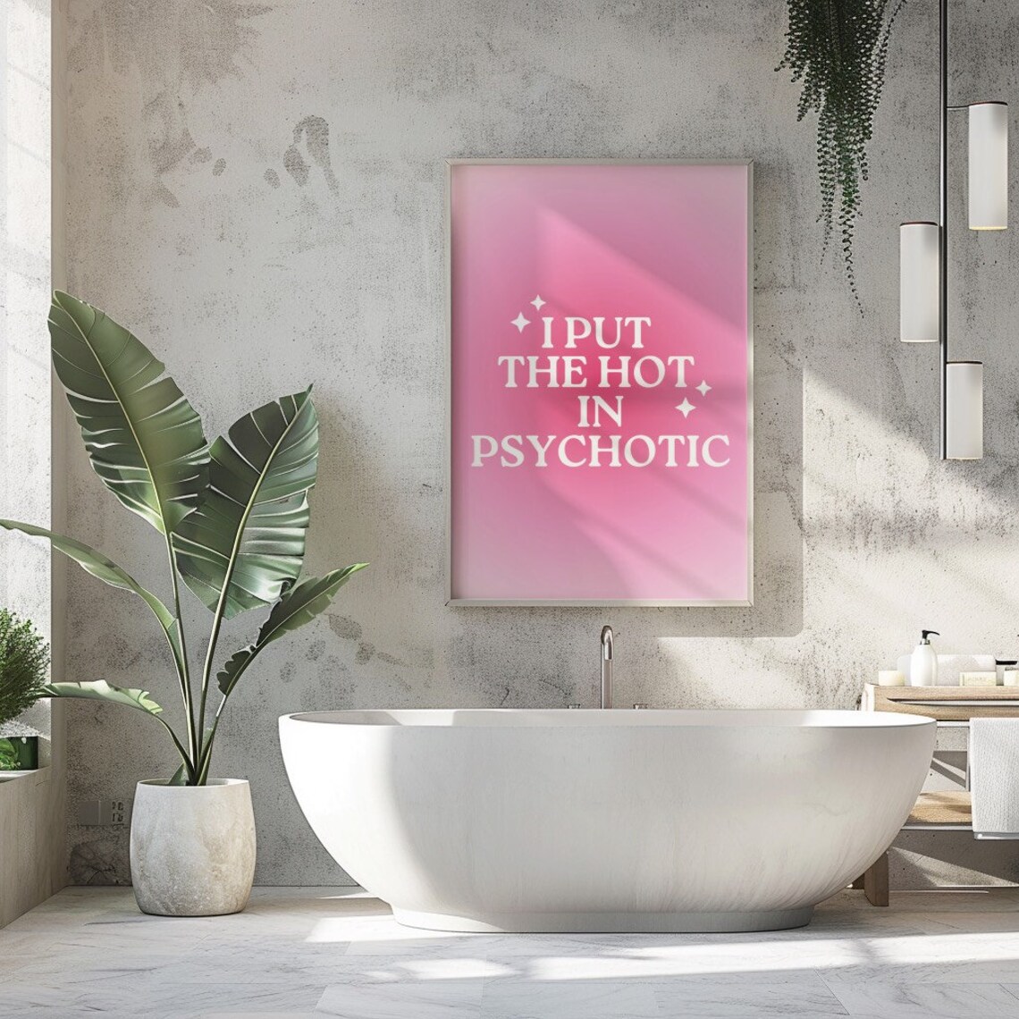 I Put the Hot in Psychotic Pink Aura Sassy Quote Dorm Poster - Image 3