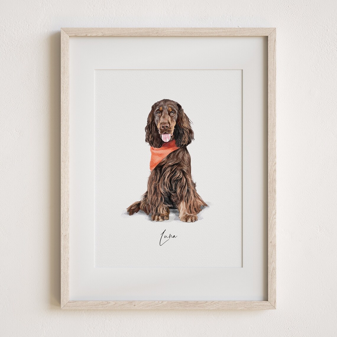 Custom Pet Portrait Hand Drawn Wall Art Print