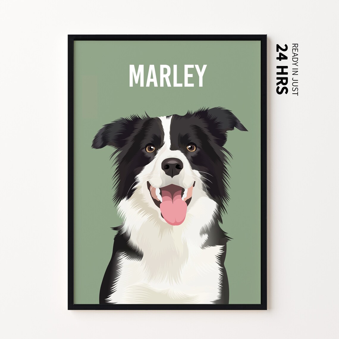 Custom Pet Portrait Christmas Gift, Dog and Cat Art