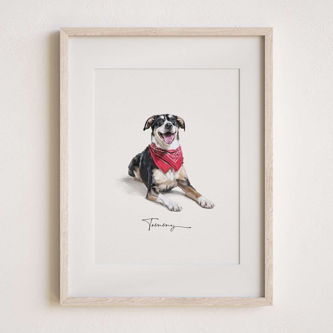 Custom Pet Portrait Personalised Dog Illustration
