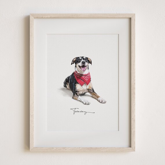 Custom Pet Portrait Personalised Dog Illustration