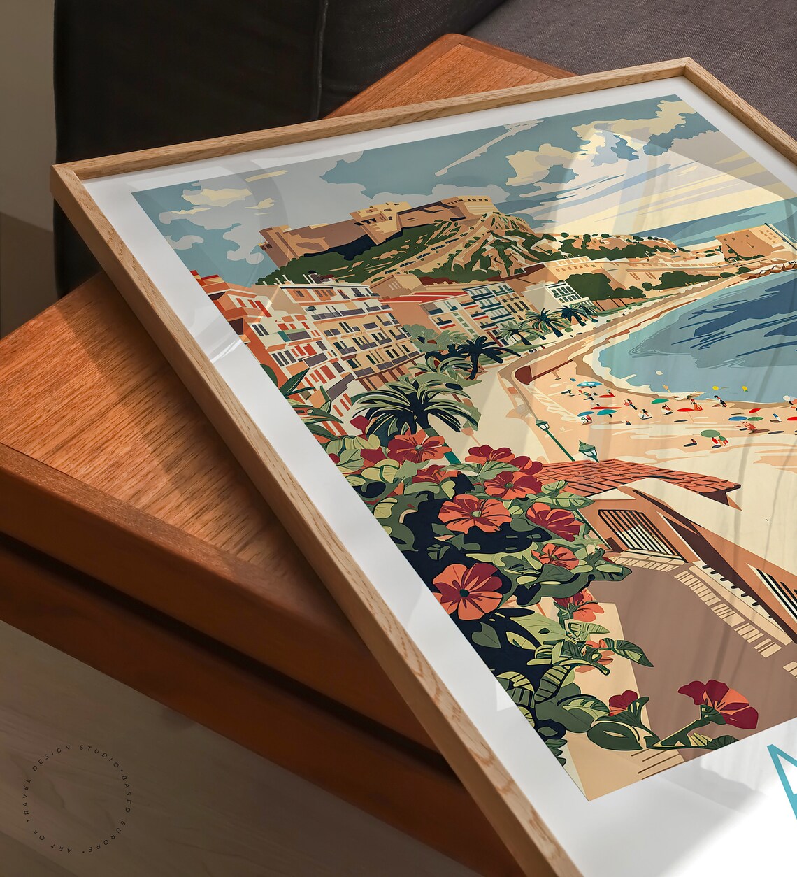 Alicante Spain Santa Barbara Castle Hill Above Sunny Beach Poster - Image 3