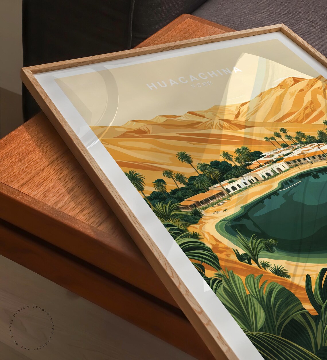 Huacachina Peru Golden Sand Dunes Oasis Village Travel Poster - Image 6