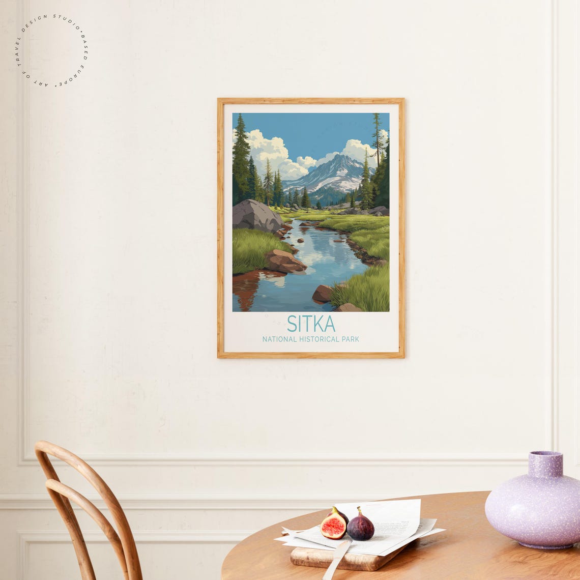 Sitka National Historical Park Alaska Stream Mountain Travel Poster - Image 4