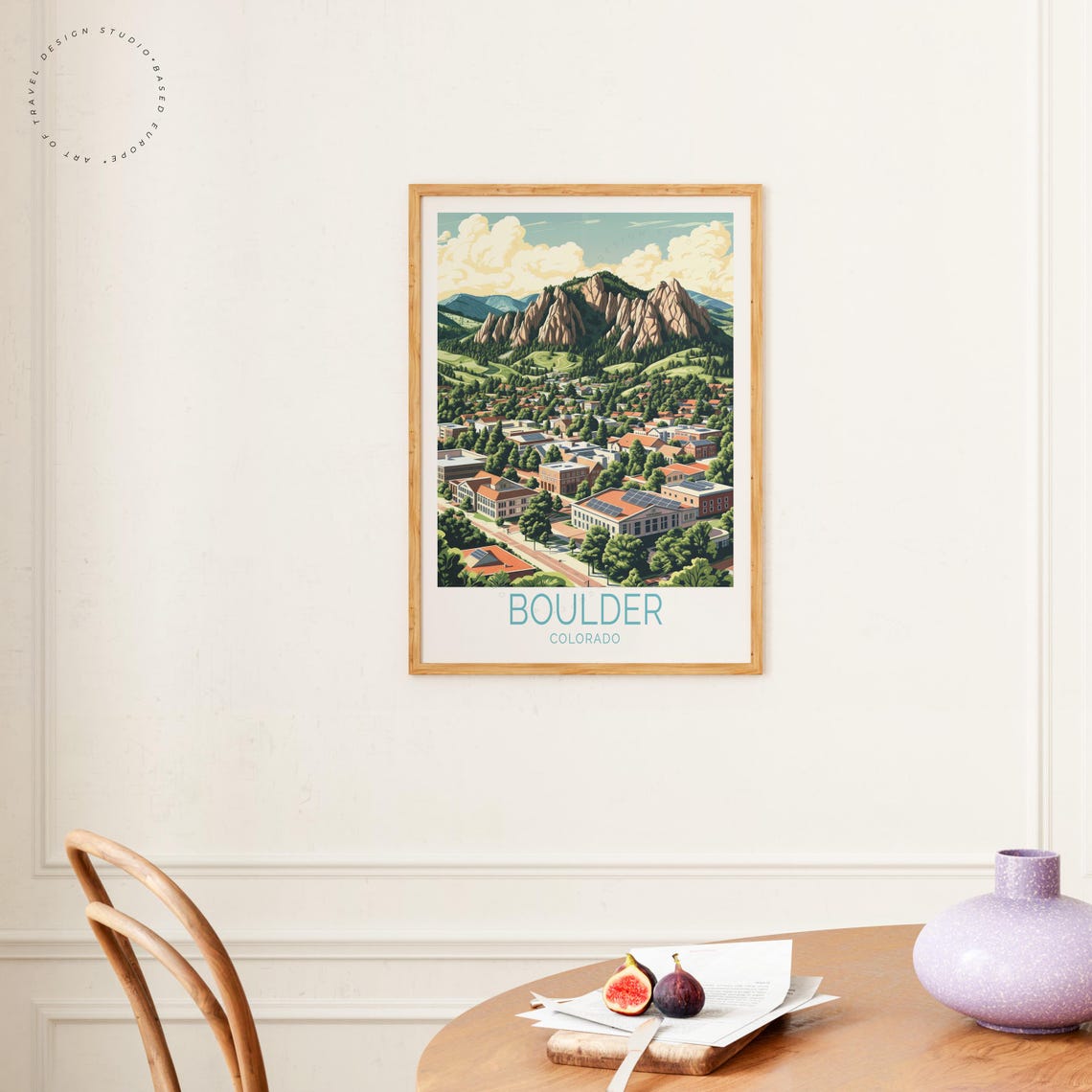 Boulder Colorado Flatirons Red Rocks City View Travel Poster - Image 4