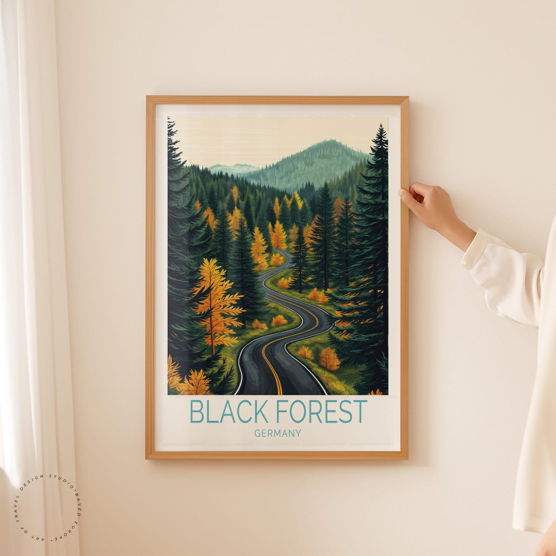 Black Forest Germany Winding Autumn Road Pine Forest Scenic Poster - Image 5