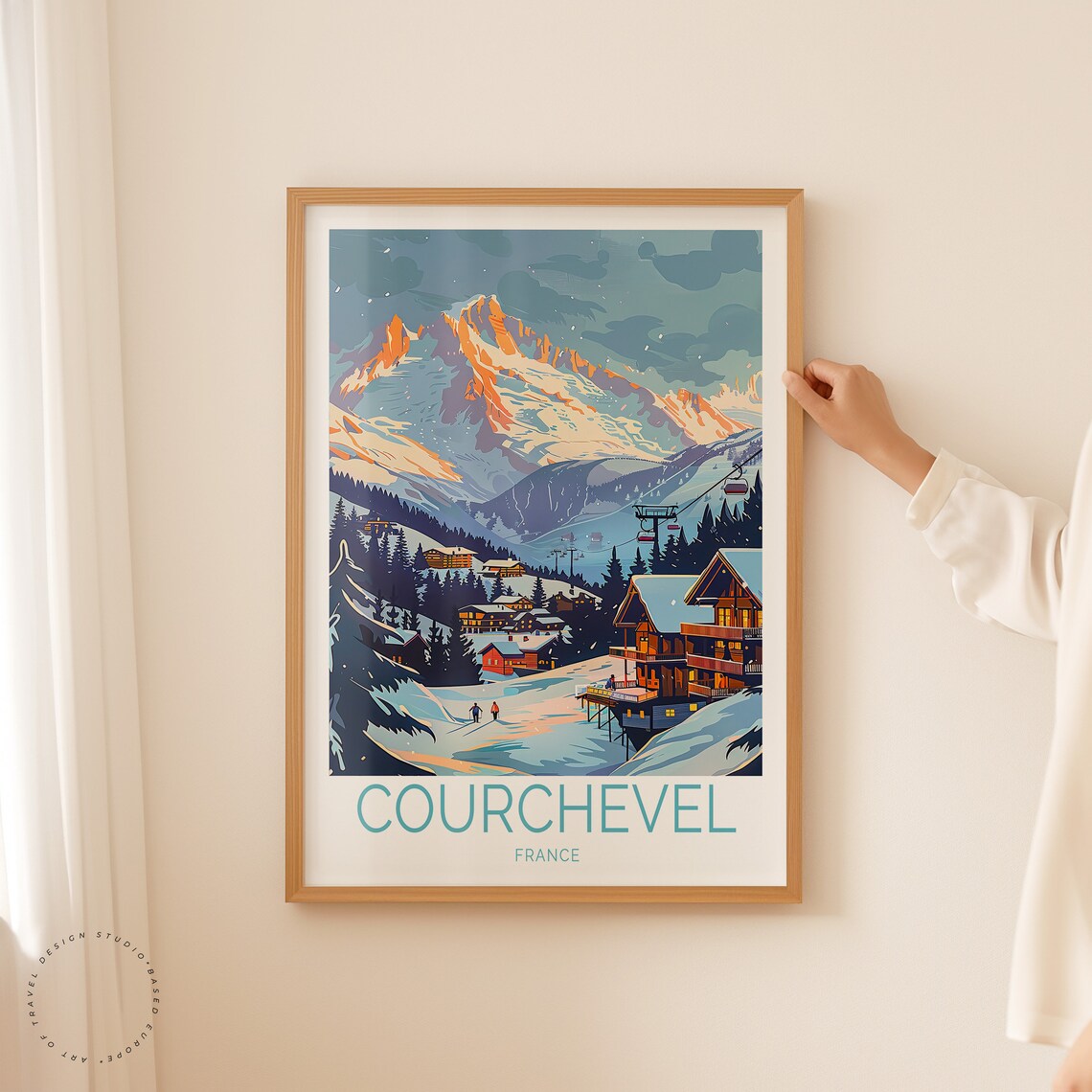 Courchevel France Winter Travel Poster, Ski Resort - Image 2