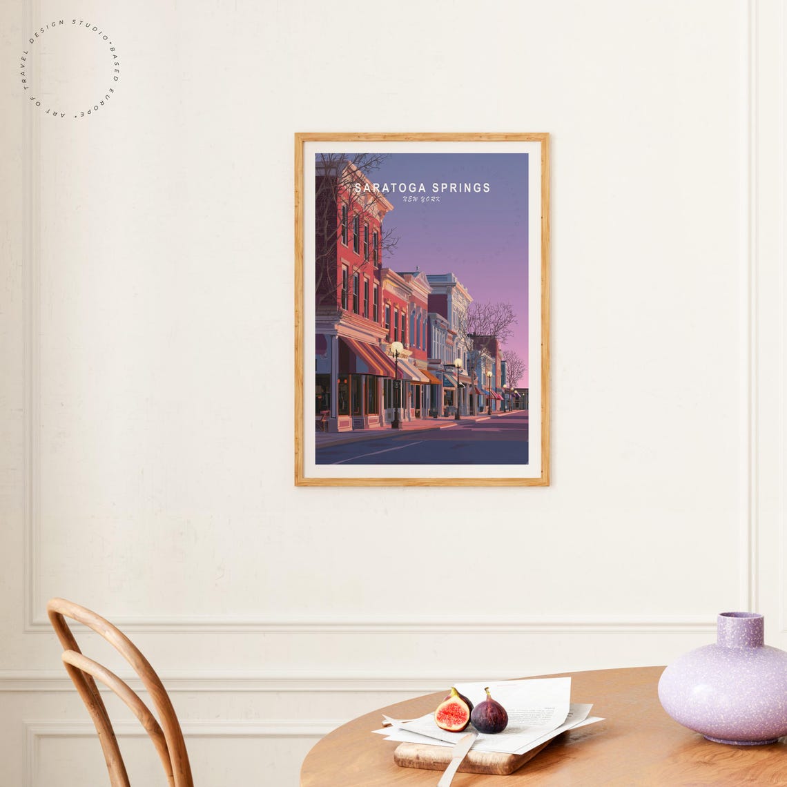 Saratoga Springs New York Historic Downtown Vintage Travel Poster - Image 4