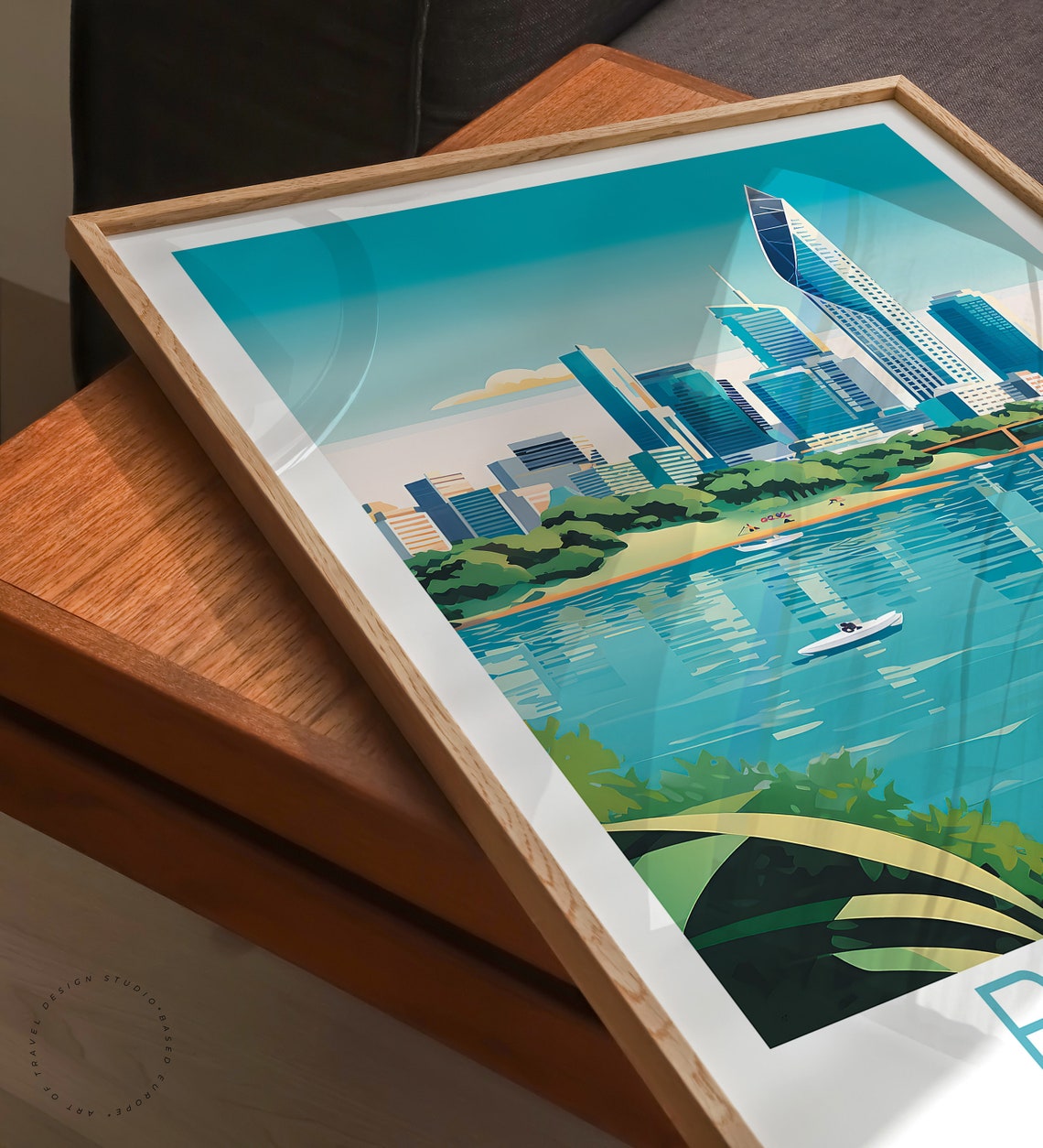 Brisbane Australia Skyline River Modern Cityscape Travel Poster - Image 3