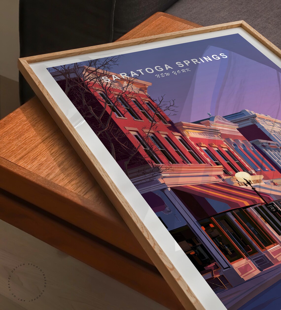 Saratoga Springs New York Historic Downtown Vintage Travel Poster - Image 6