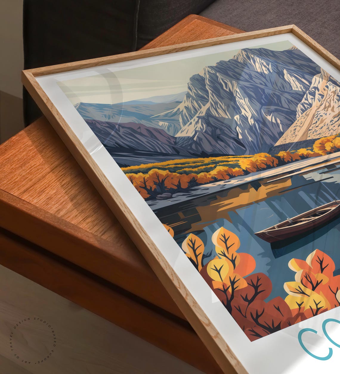 Convict Lake California Fall Foliage Rowboat Mountain Lake Poster - Image 3