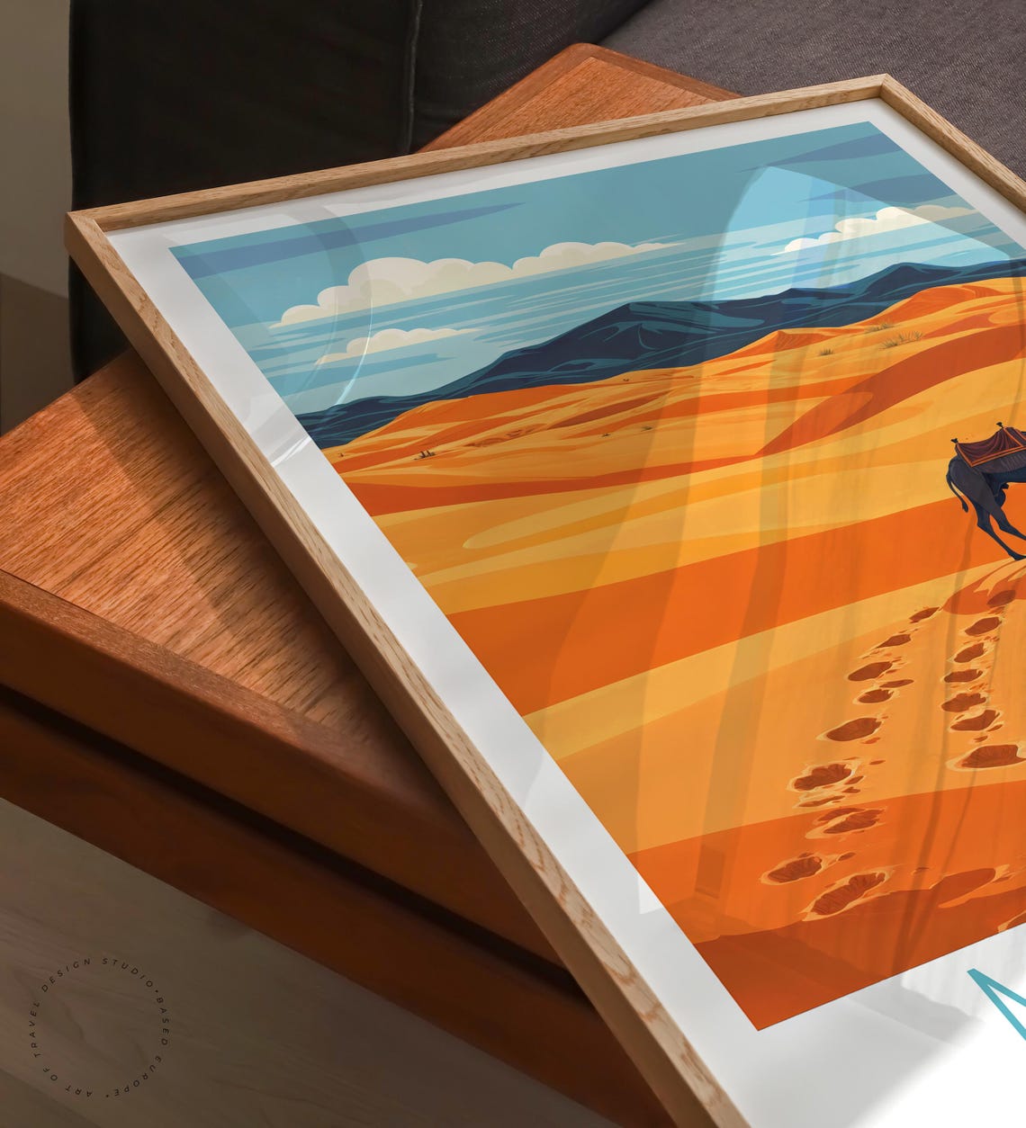 Merzouga Morocco Sahara Desert Camel Orange Dunes Wanderlust Poster - Image 6