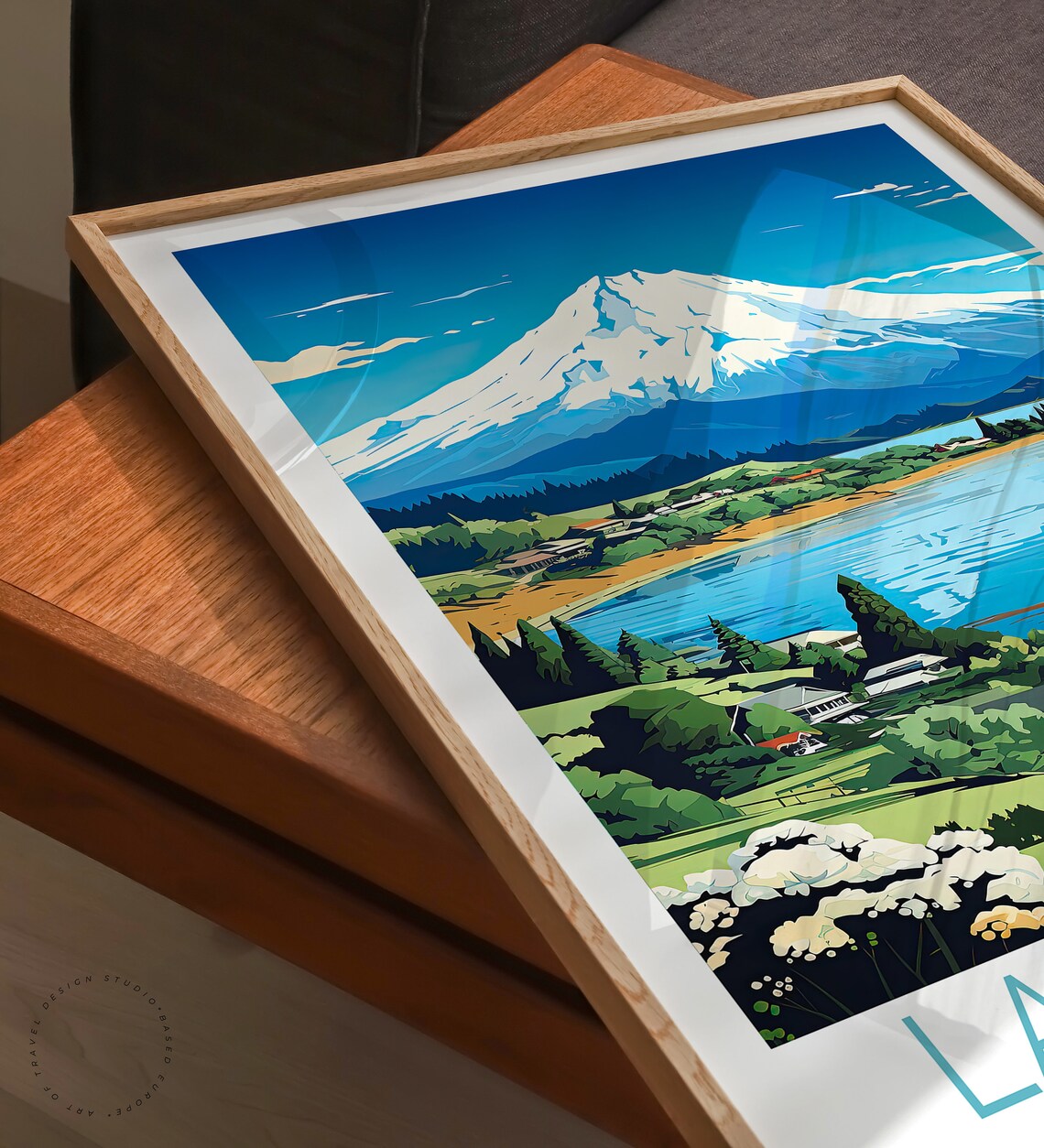 Lake Taupo New Zealand Volcano Lakeside Town Panoramic Poster - Image 3