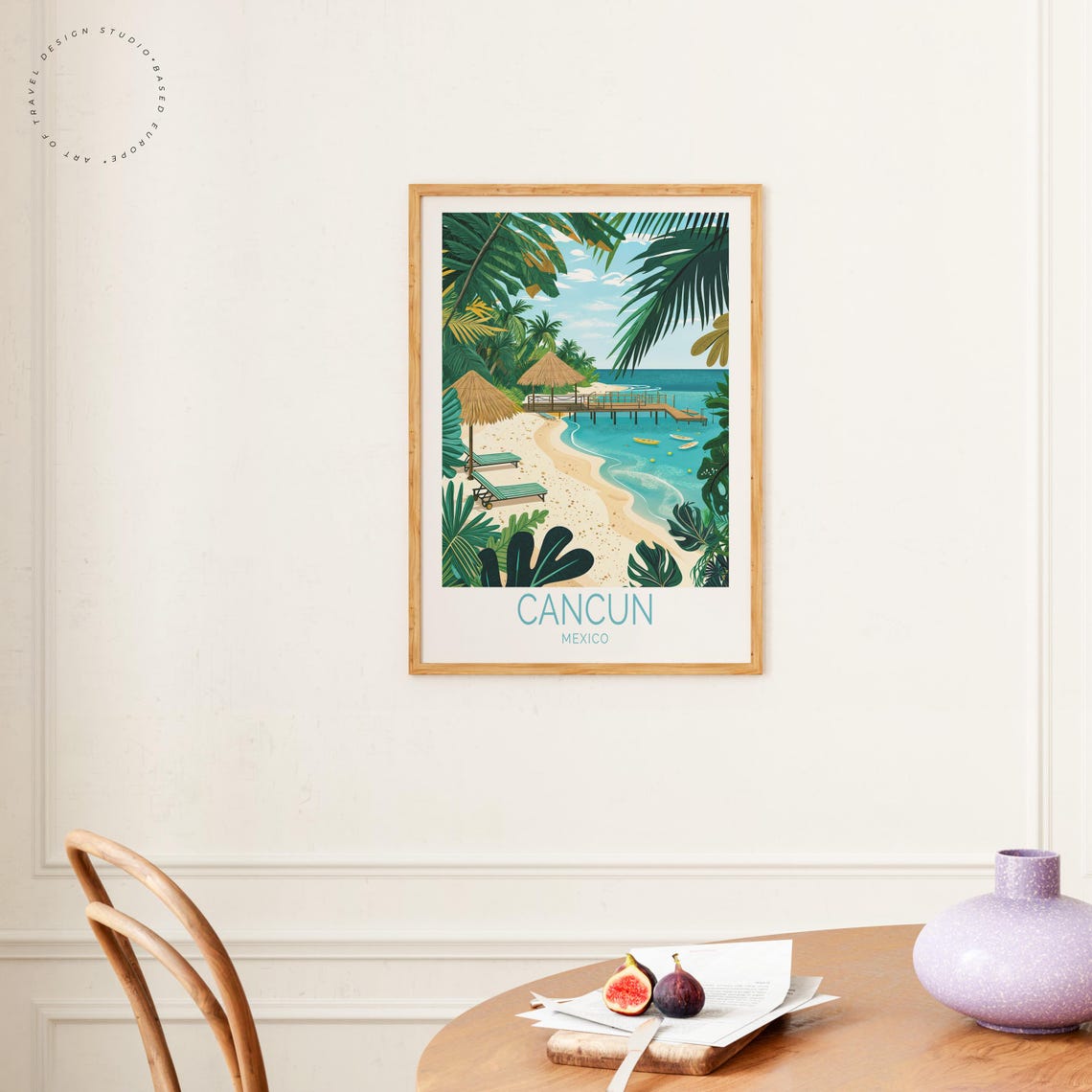 Cancun Travel Poster Mexico Wall Art Print Home Decor Birthday Present Wedding Gifts Custom - Image 4