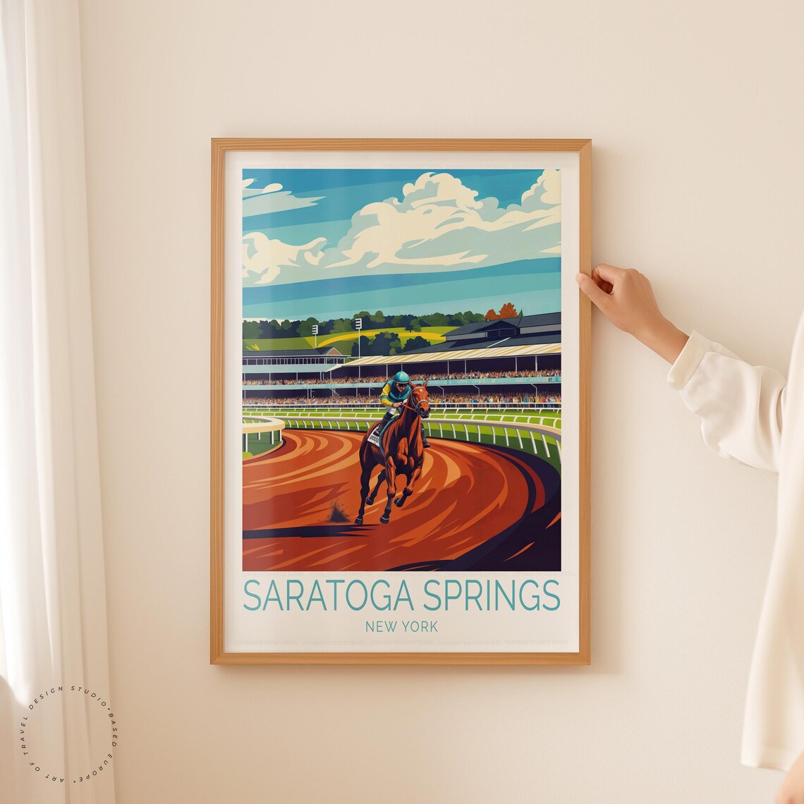 Saratoga Springs New York Horse Racing Track Vintage Sports Art Poster - Image 5