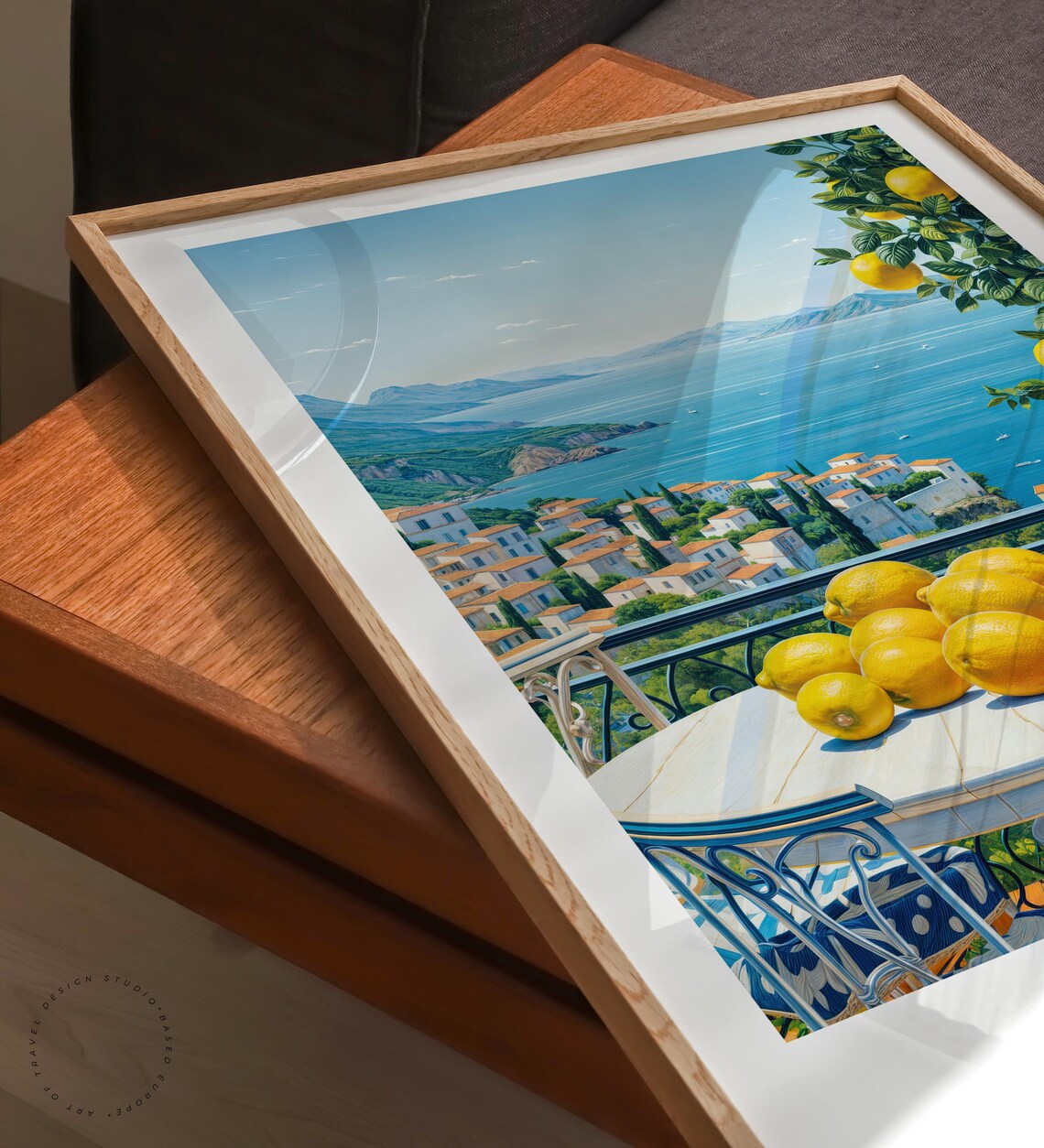 Capri Italy Lemon Terrace Sea View Coastal Village Vintage Poster - Image 6