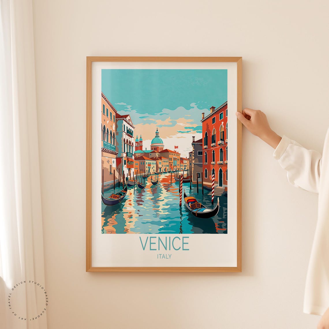 Venice Italy Grand Canal Gondolas Domed Church Waterfront Art Poster - Image 5