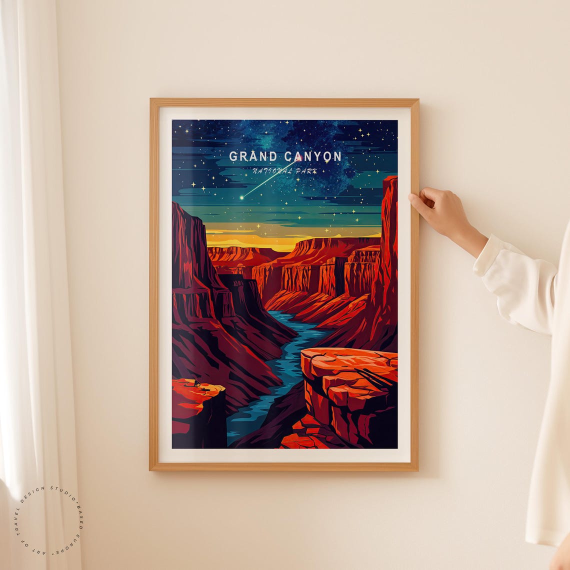 Grand Canyon National Park Starry Night Sky Over Canyon Poster - Image 2