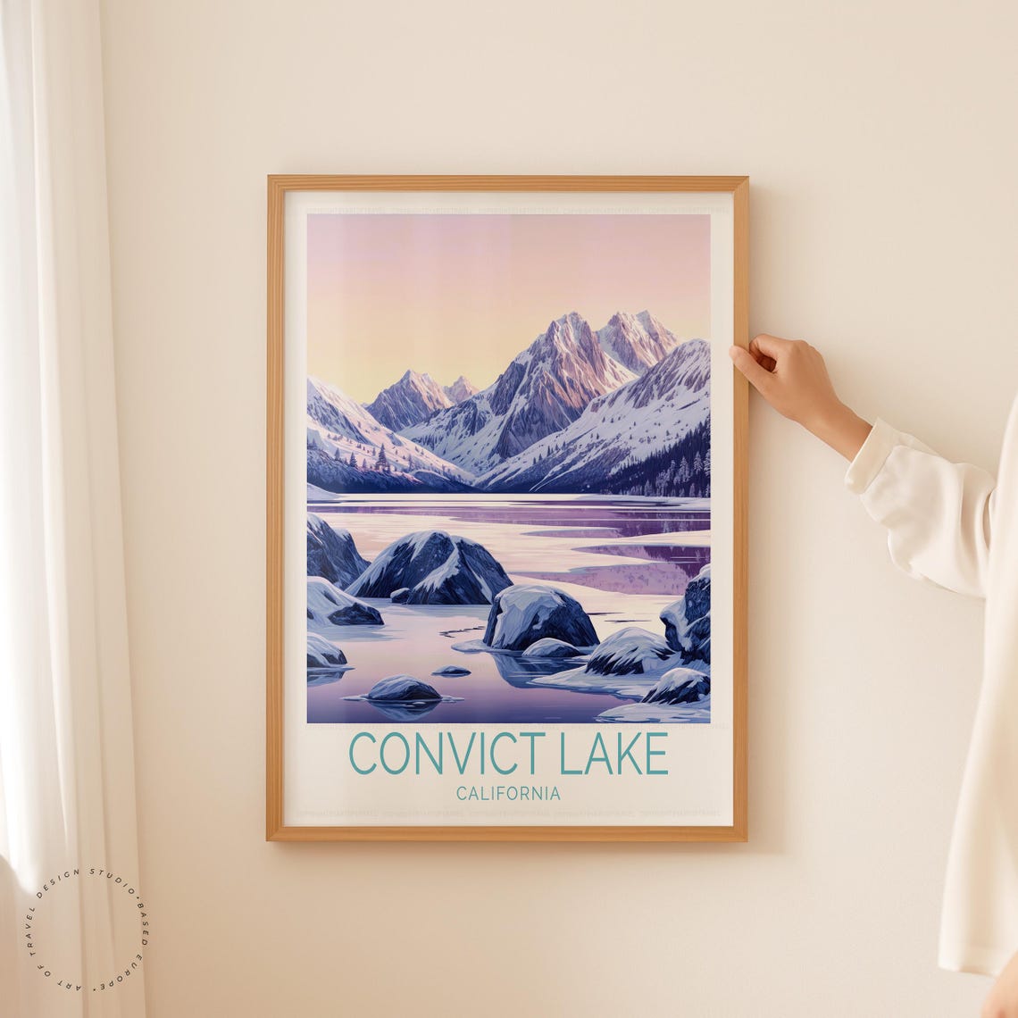 Convict Lake California Snowy Winter Alpine Lake Scenic Art Poster - Image 2