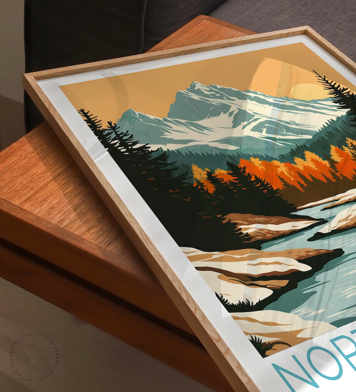 North Cascades National Park Sunset Snowy Peak Fall Forest River Poster - Image 6