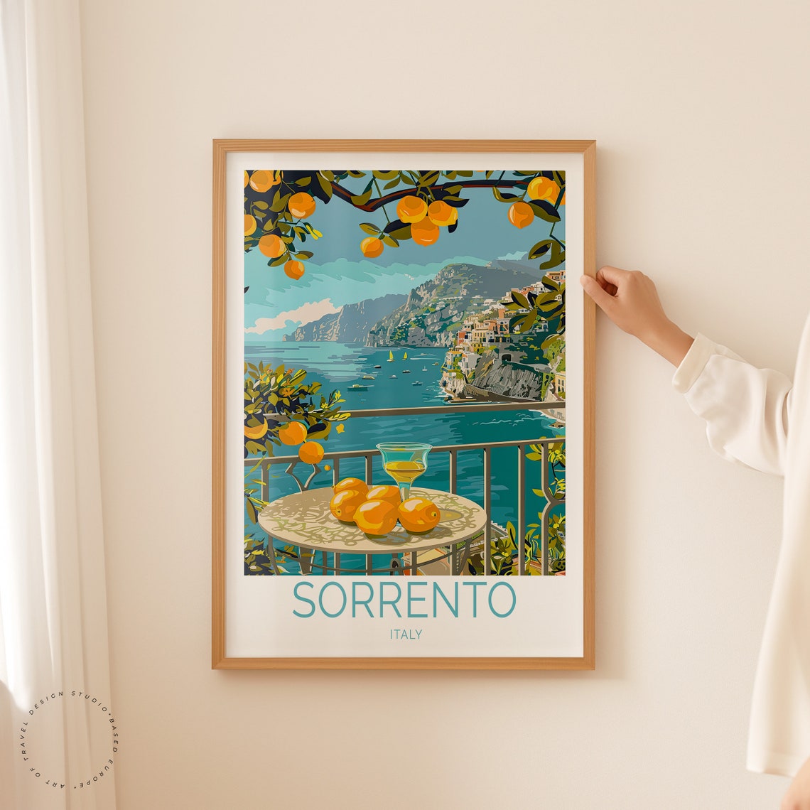 Sorrento Italy Terrace With Lemons And Coastal Sea View Poster - Image 2