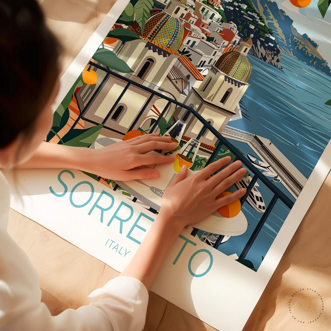 Sorrento Italy Coastal View With Orange Groves And Terrace Poster - Image 2