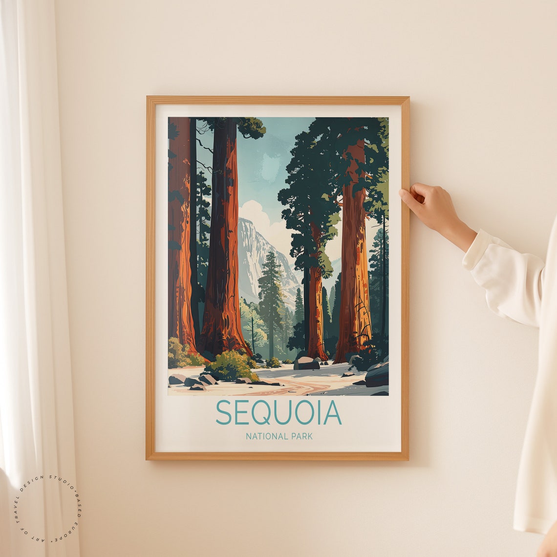 Sequoia National Park Giant Trees Illustrated Forest Travel Poster - Image 2