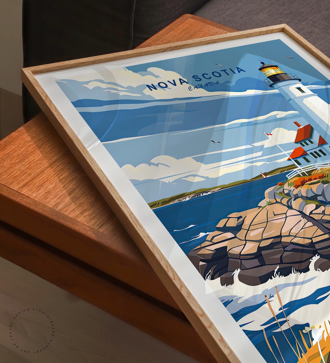 Nova Scotia Canada Lighthouse Rocky Cliffs Ocean Coast Poster - Image 3