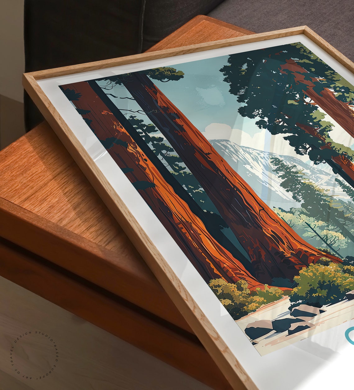 Sequoia National Park Giant Trees Illustrated Forest Travel Poster - Image 3