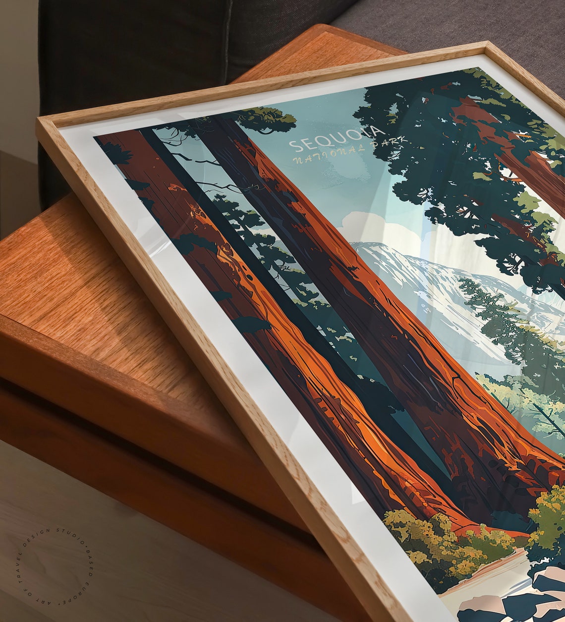 Sequoia National Park Towering Redwood Trees Vintage Travel Poster - Image 3