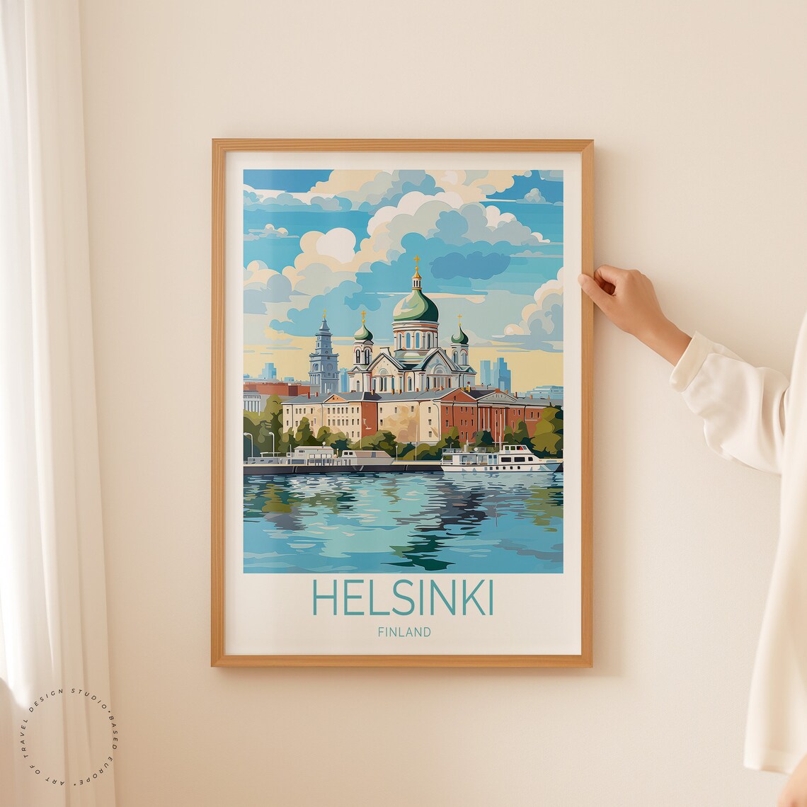 Helsinki Travel Poster, Finland Cityscape Art Print - Image 2
